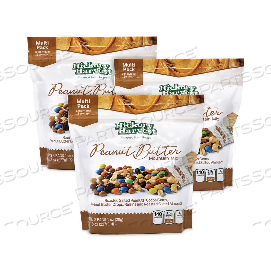 PEANUT BUTTER MOUNTAIN MIX, 1 OZ PACKS, 8 PACKS/POUCH, 3 POUCHES 