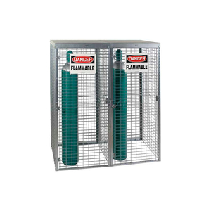 SAF-T-STOR CYLINDER CABINET 58"WX29"DX66"H CAPACITY 18 VERTICAL GALVANIZED, MANUAL CLOSE by Folding Guard