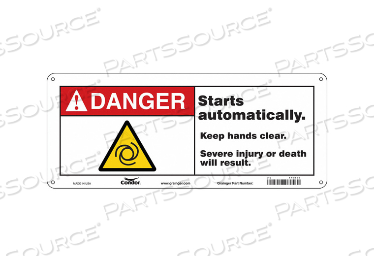 SAFETY SIGN 17 W 7 H 0.032 THICKNESS 