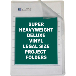DELUXE NON-GLARE VINYL PROJECT FOLDERS, LEGAL SIZE, 14 X 8 1/2, 50/BX by C-Line