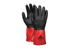 CHEMICAL RESISTANT GLOVE L BLCK/RED PK12 by MCR Safety