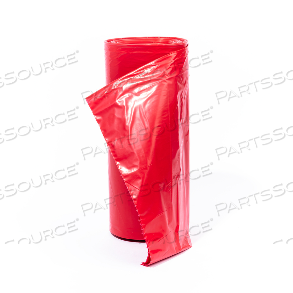 RED INFECTIOUS WASTE CAN LINER, 30X37 1.3 MIL RED BIO 100/CS 5/20'S CORELESS WHITE BOXES INFECTIOUS WASTE PRINT IN BLACK INK by NORAMCO (North America Plastics & Chemicals Co. Inc_