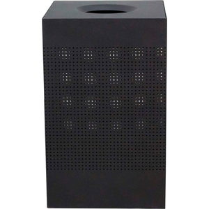 40 GAL. STEEL DECORATIVE SQUARE WASTE RECEPTACLE, BLACK by Witt Company