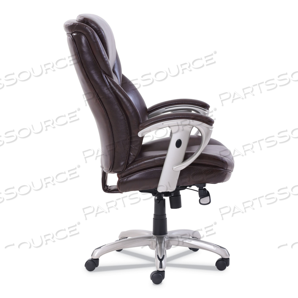 EMERSON EXECUTIVE TASK CHAIR, SUPPORTS UP TO 300 LB, 19" TO 22" SEAT HEIGHT, BROWN SEAT/BACK, SILVER BASE by SertaPedic EMERSON EXECUTIVE TASK CHAIR, SUPPORTS UP TO 300 LB, 19" TO 22" SEAT HEIGHT, BROWN SEAT/BACK, SILVER BASE by SertaPedic