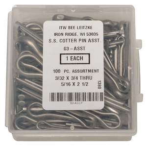 COTTER PIN ASST 18-8 100 PCS 14 SIZES by ITW