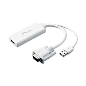 VGA TO HDMI VIDEO AUDIO ADAPTER, WHITE by j5create