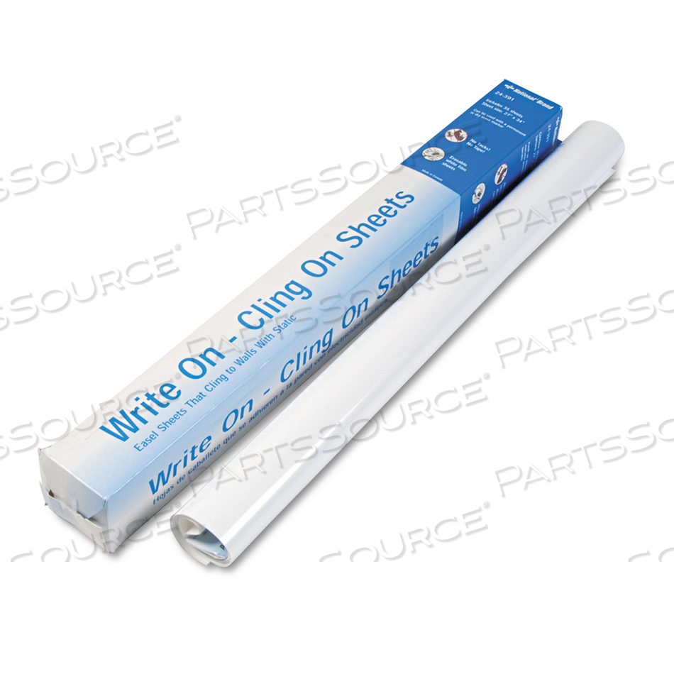 WRITE ON-CLING ON EASEL PAD, UNRULED, 27 X 34, WHITE, 35 SHEETS by National WRITE ON-CLING ON EASEL PAD, UNRULED, 27 X 34, WHITE, 35 SHEETS by National