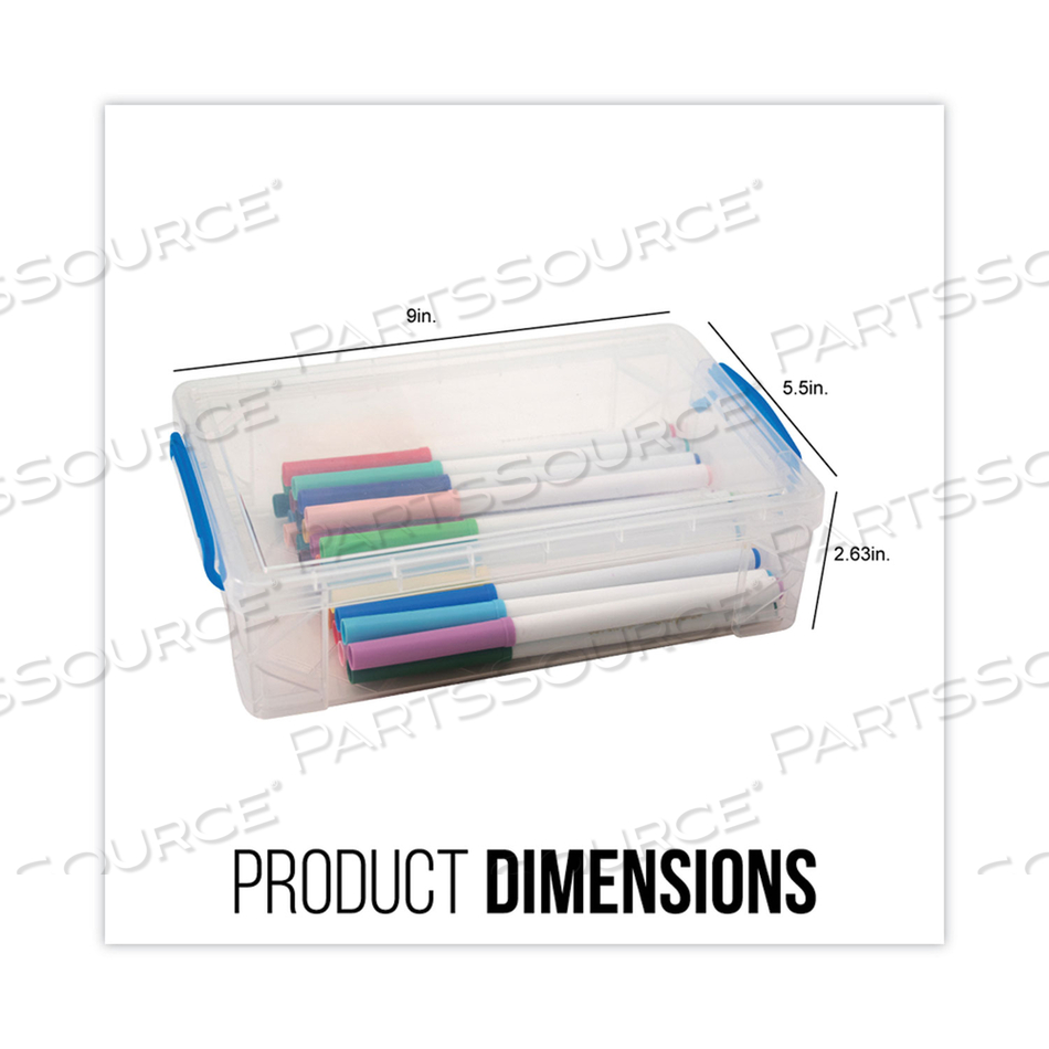 SUPER STACKER LARGE PENCIL BOX, PLASTIC, 9 X 5.5 X 2.62, CLEAR by Advantus