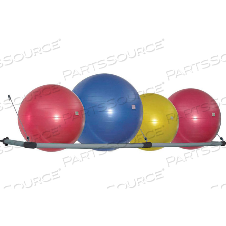 STABILITY BALL WALL STORAGE RACK - GRAY 