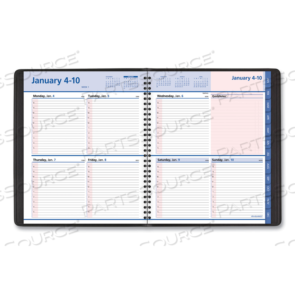 QUICKNOTES SPECIAL EDITION WEEKLY BLOCK FORMAT APPOINTMENT BOOK, 10 X 8, BLACK/PINK COVER, 12-MONTH (JAN TO DEC): 2023 