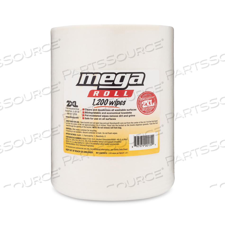 MEGAROLL BIODEGRADEABLE WIPES REFILL BAG by 2XL Corporation