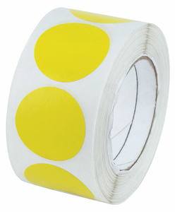 FLOOR MARKING TAPE, CIRCLE, SOLID, YELLOW, NO LEGEND, 2 IN X 2 IN, 5 MIL TAPE THICK, by Harris FLOOR MARKING TAPE, CIRCLE, SOLID, YELLOW, NO LEGEND, 2 IN X 2 IN, 5 MIL TAPE THICK, by Harris