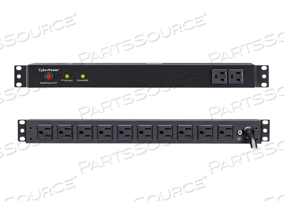 RACKBAR SURGE PROTECTION RKBS15S2F10R, SURGE PROTECTOR (RACK-MOUNTABLE), AC 120 V, OUTPUT CONNECTORS: 12 by CyberPower