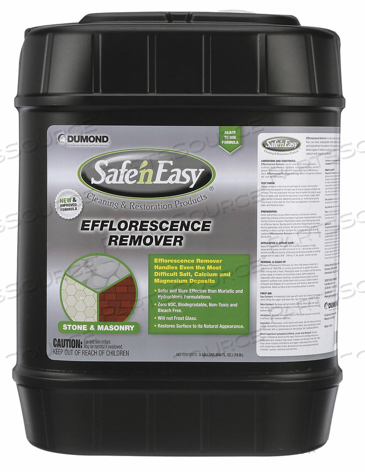 STONE EFFLORESCENCE REMOVER PAIL 5 GAL. by Dumond STONE EFFLORESCENCE REMOVER PAIL 5 GAL. by Dumond