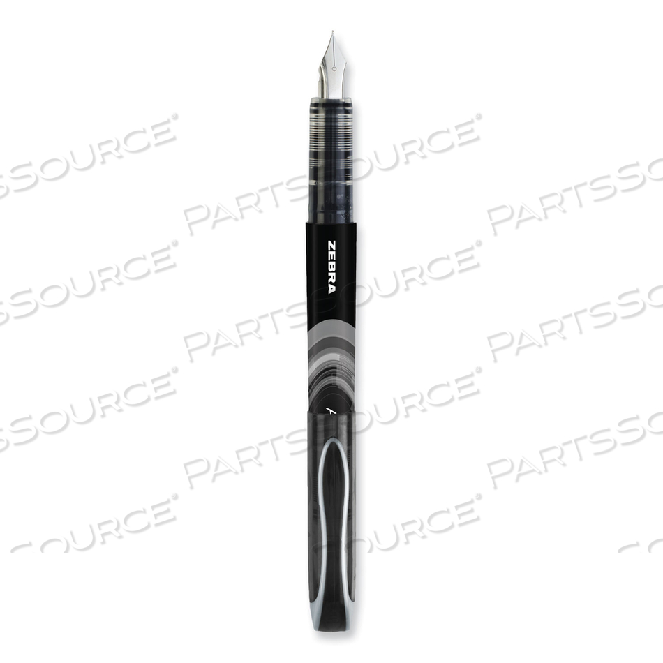 FOUNTAIN PEN, FINE 0.6 MM, BLACK INK, BLACK by Zebra Pen Corporation