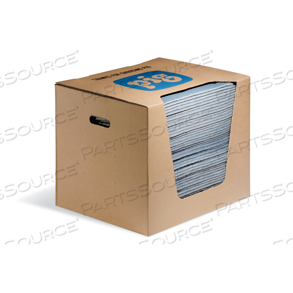 PIG BLUE ABSORBENT MAT PAD IN DISPENSER BOX by New Pig Corporation PIG BLUE ABSORBENT MAT PAD IN DISPENSER BOX by New Pig Corporation