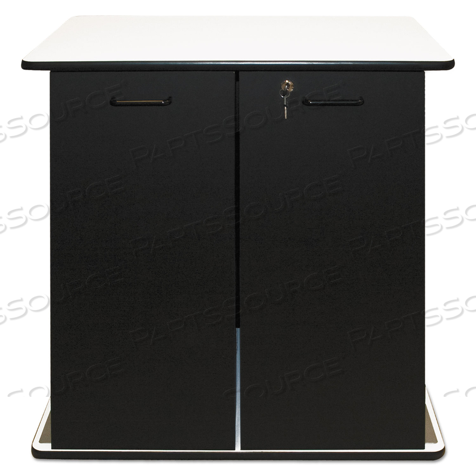 REFRESHMENT STAND, ENGINEERED WOOD, 9 SHELVES, 29.5" X 21" X 33", WHITE/BLACK by Vertiflex REFRESHMENT STAND, ENGINEERED WOOD, 9 SHELVES, 29.5" X 21" X 33", WHITE/BLACK by Vertiflex