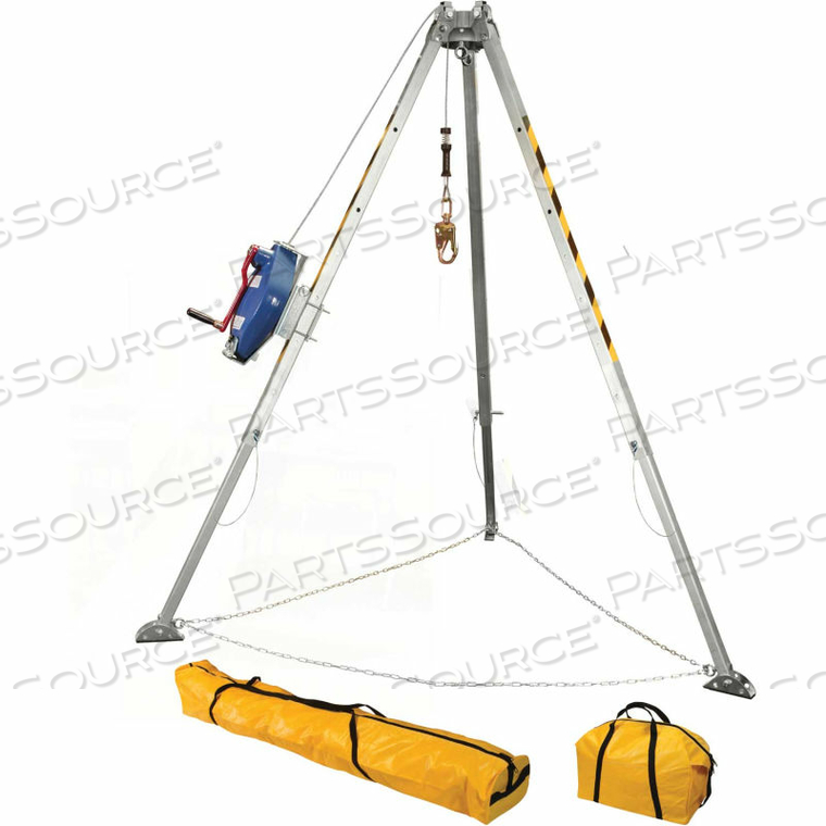 ADJUSTABLE 8' ALUMINUM CONFINED SPACE TRIPOD KIT W/ 3-WAY RETRIEVAL SRL by Falltech ADJUSTABLE 8' ALUMINUM CONFINED SPACE TRIPOD KIT W/ 3-WAY RETRIEVAL SRL by Falltech