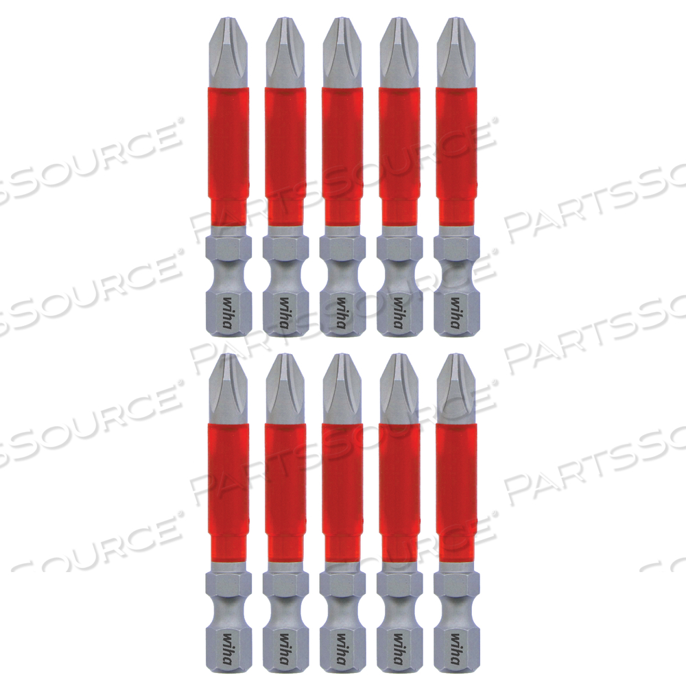 MAXXTOR IMPACT BIT PHILLIPS #2 X 49MM - 10 PACK by Wiha Tools