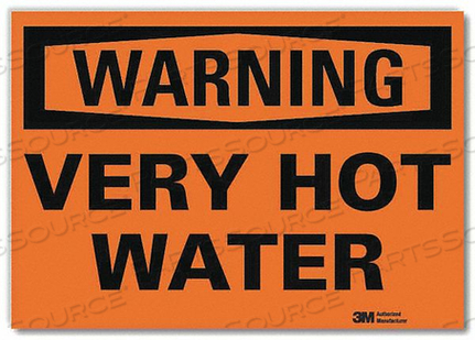 WARNING SIGN VERY HOT WATER TEXT 5 IN H by Lyle Signs Inc.