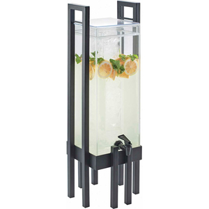 ONE BY ONE ACRYLIC BEVERAGE DISPENSER W/ICE CHAMBER SLV FRAME 9"W X 9"D X 28-1/2"H by Cal Mil Plastics