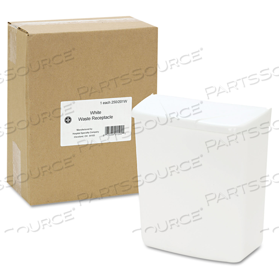 WALL MOUNT SANITARY NAPKIN RECEPTACLE-PPC, 1 GAL, PPC PLASTIC, WHITE by Hospeco WALL MOUNT SANITARY NAPKIN RECEPTACLE-PPC, 1 GAL, PPC PLASTIC, WHITE by Hospeco