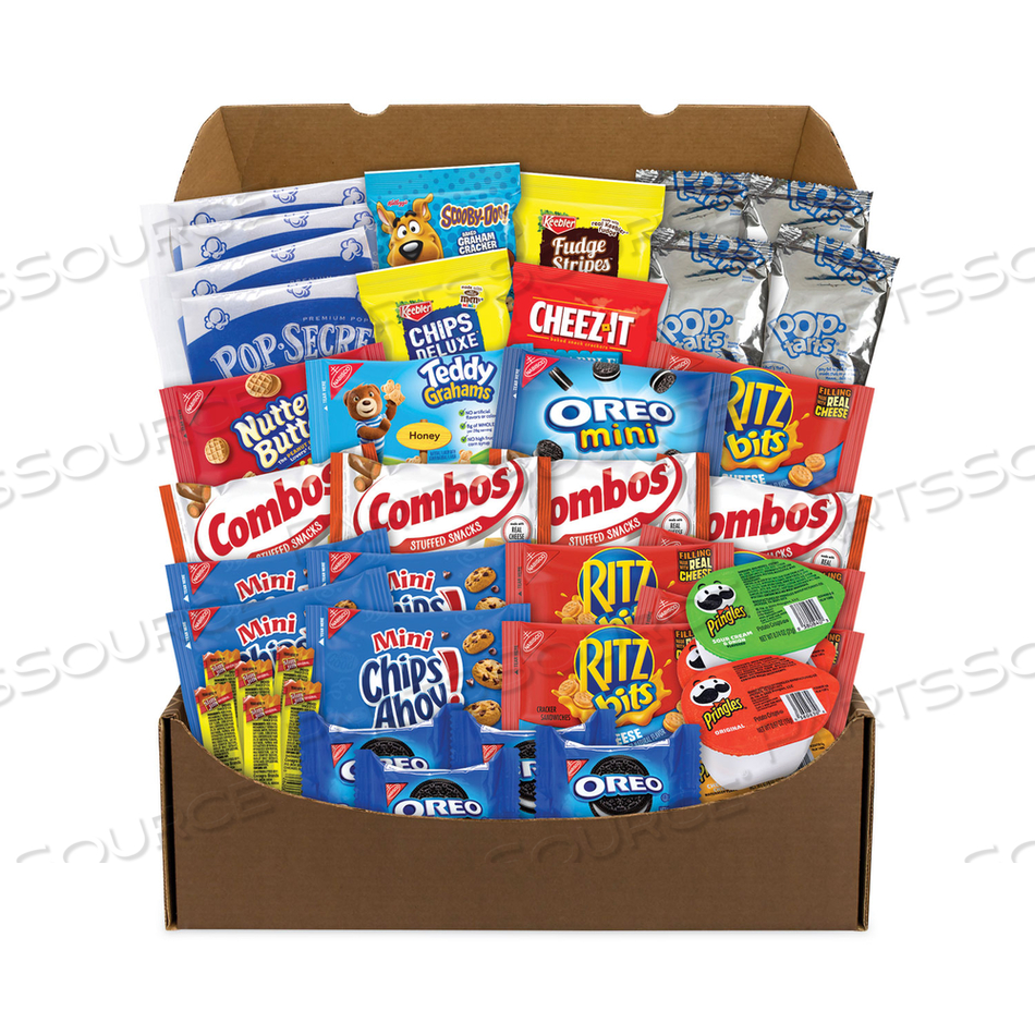 QUARANTINE SNACK BOX, 42 ASSORTED SNACKS, 5 LB BOX 