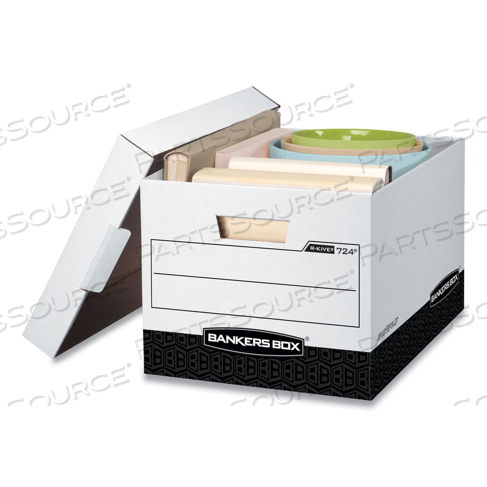 R-KIVE HEAVY-DUTY STORAGE BOXES, LETTER/LEGAL FILES, 12.75" X 16.5" X 10.38", WHITE/BLACK by Bankers Box