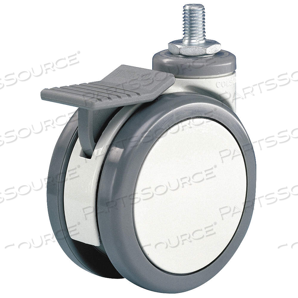 TWIN-WHEEL THREADED STEM CASTER, 4 IN WHEEL DIA., 275 LB, 4 3/4 IN MOUNTING HT by Approved Vendor TWIN-WHEEL THREADED STEM CASTER, 4 IN WHEEL DIA., 275 LB, 4 3/4 IN MOUNTING HT by Approved Vendor