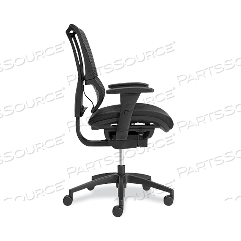 FLEXFIT 1500TF MESH BACK FABRIC TASK CHAIR, SUPPORTS UP TO 300 LBS, 17.32" TO 20.87" SEAT HEIGHT, BLACK SEAT/BACK, BLACK BASE 