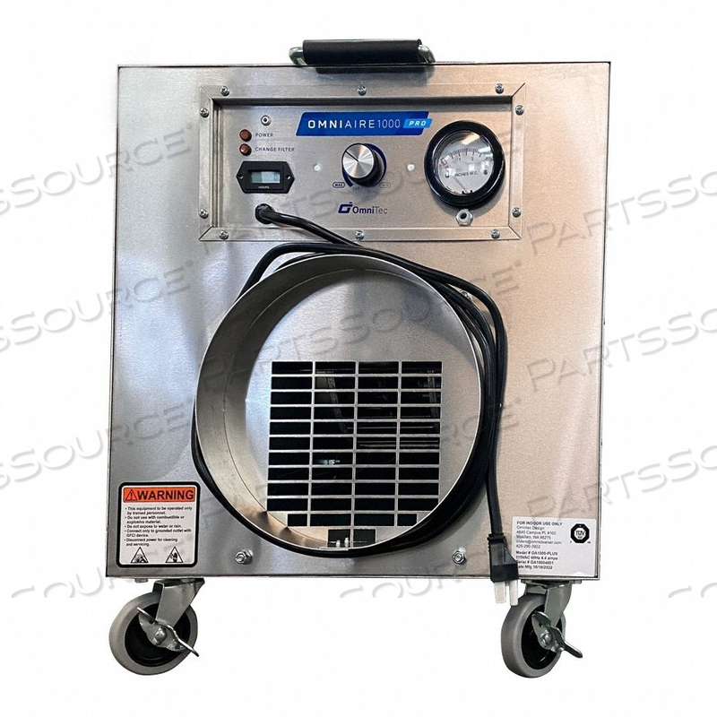 NEGATIVE AIR MACHINE 1000 SQ FT SILVER by Omni Cleanair