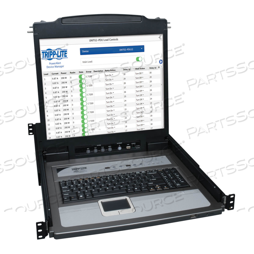 RACK CONSOLE KVM SWITCH 8-PORT 19" LCD PS2/USB CABLES TAA GSA by Tripp Lite