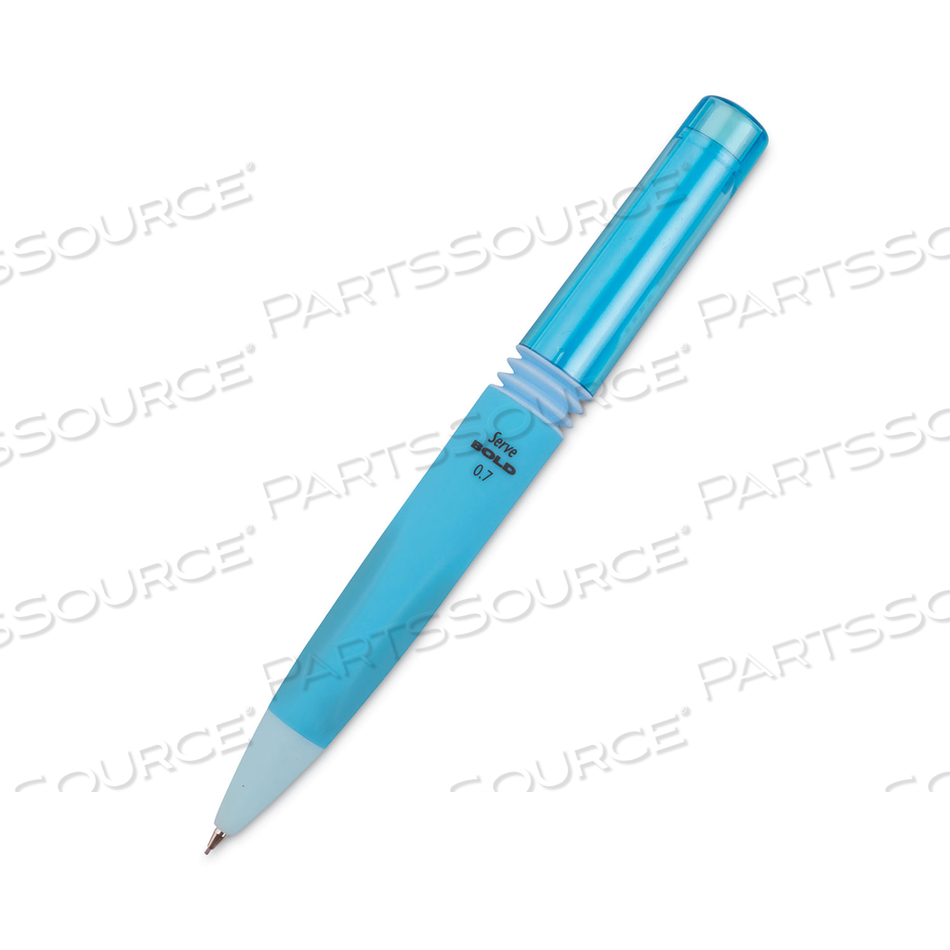 BOLD MECHANICAL PENCIL, 1.3 MM, HB (#2), BLACK LEAD, FLUORESCENT BLUE BARREL, DOZEN 