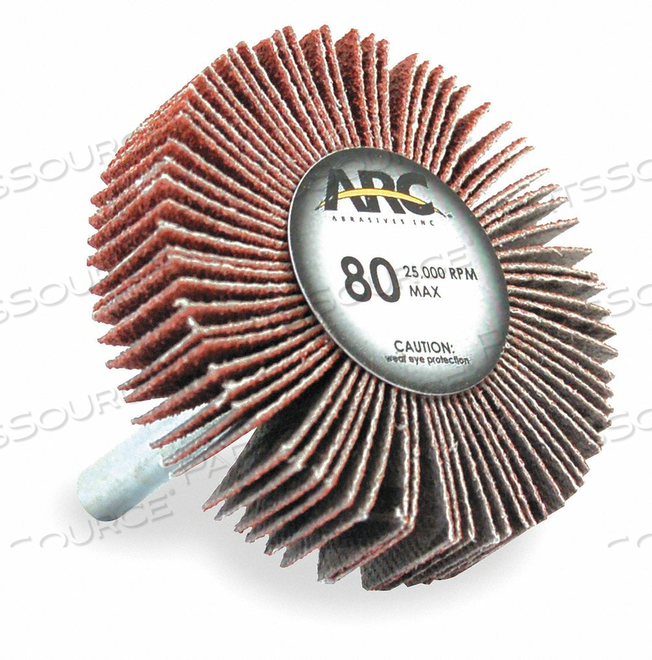 FLAP WHEEL AO 1X1X1/4 IN SHANK 80G by Arc Abrasives