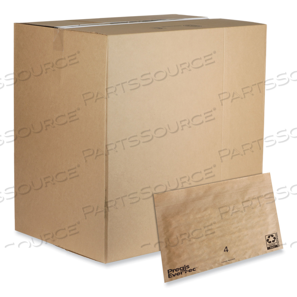EVERTEC CURBSIDE RECYCLABLE PADDED MAILER, #4, KRAFT PAPER, SELF-ADHESIVE CLOSURE, 14 X 9, BROWN by Pregis