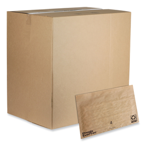 EVERTEC CURBSIDE RECYCLABLE PADDED MAILER, #4, KRAFT PAPER, SELF-ADHESIVE CLOSURE, 14 X 9, BROWN, 150/CARTON by Pregis