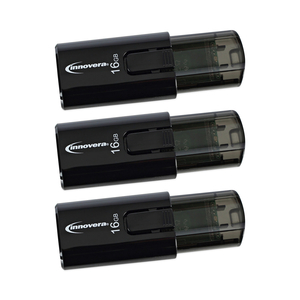 USB 3.0 FLASH DRIVE, 16 GB, 3/PACK by Innovera