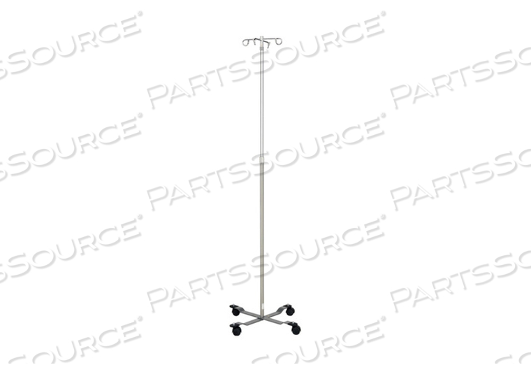 1305-4P CHROME IV STAND WITH 4-LEG BASE, 4-HOOK, 52"-91" HEIGHT by Blickman 1305-4P CHROME IV STAND WITH 4-LEG BASE, 4-HOOK, 52"-91" HEIGHT by Blickman