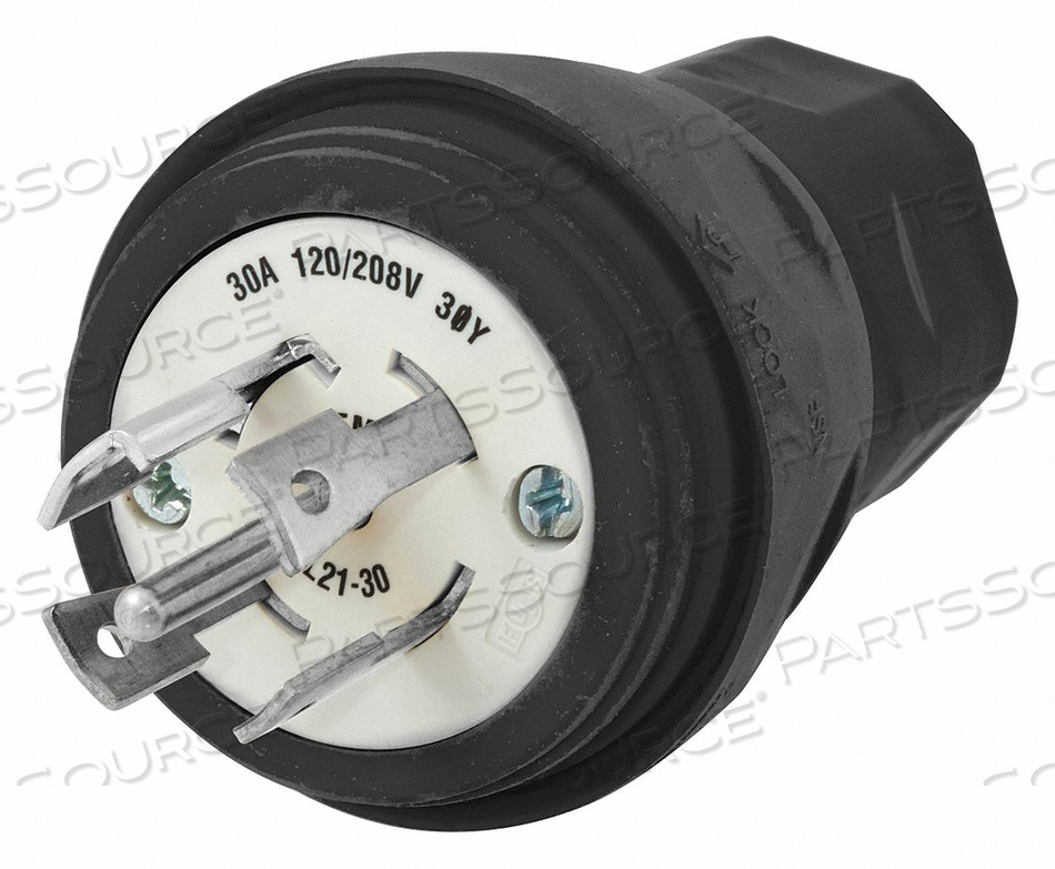 WT PLUG L21-30P 30A 120/208VAC BLACK by Hubbell Incorporated, Wiring Device-Kellums WT PLUG L21-30P 30A 120/208VAC BLACK by Hubbell Incorporated, Wiring Device-Kellums