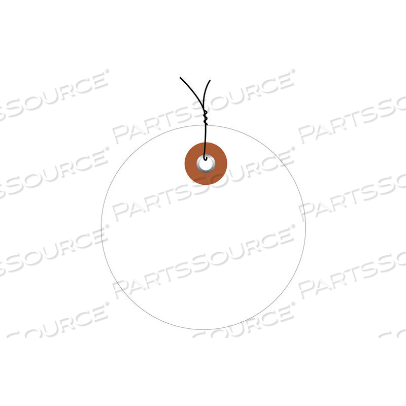 PRE-WIRED PLASTIC CIRCLE TAGS 3" DIAMETER WHITE - 100 PACK by Box Packaging Inc