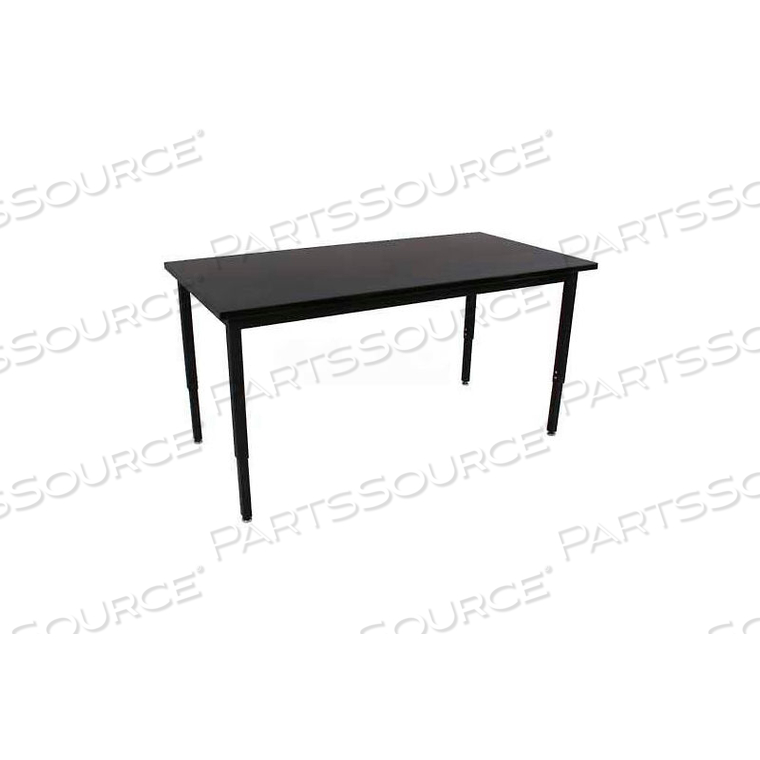24" X 60" LOBO SCIENCE TABLE - PHENOLIC TOP - ADJUSTABLE HEIGHT - BLACK by WB Manufacturing