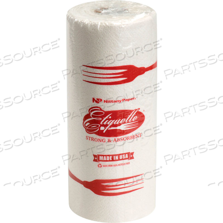 ETIQUETTE HOUSEHOLD PAPER TOWELS - 85 SHEETS/ROLL, 30 ROLLS/CASE by Nittany Paper Mills Inc. ETIQUETTE HOUSEHOLD PAPER TOWELS - 85 SHEETS/ROLL, 30 ROLLS/CASE by Nittany Paper Mills Inc.