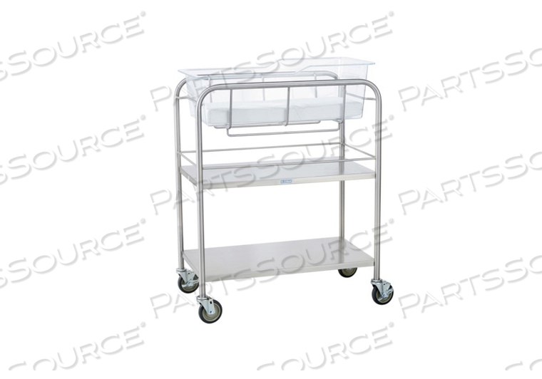 COLEMAN BASSINET KIT INCLUDES: BASSINET 31"W X 38 1/2"H X 17 3/4"D W/(2) SHELVES, BASKET W/CARD HOLDER, MATTRESS PAD, WHITE (12" X 26" X 2") by Blickman