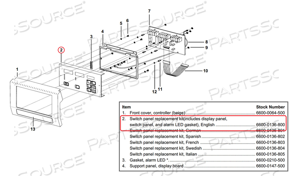 KIT REPL SWITCH PANEL EN by Datex-Ohmeda