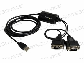 2 PORT FTDI USB TO SERIAL RS232 ADAPTER CABLE WITH COM RETENTION - SERIAL ADAPTER - USB - RS-232 X 2 - BLACK by StarTech.com Ltd.