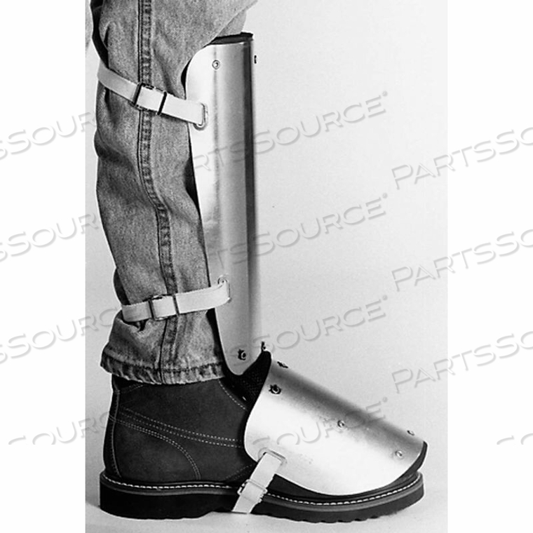 SHIN-INSTEP GUARDS, WEB STRAPS, ALUMINUM ALLOY, 14"L X 5"W, 1 PAIR by Ellwood Safety Appliance Co, Inc. SHIN-INSTEP GUARDS, WEB STRAPS, ALUMINUM ALLOY, 14"L X 5"W, 1 PAIR by Ellwood Safety Appliance Co, Inc.