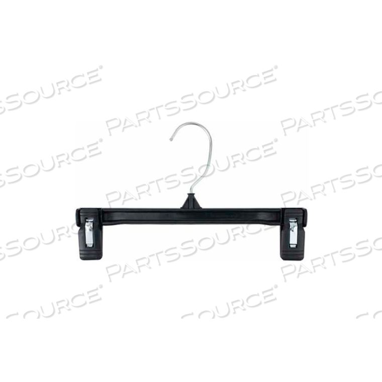 NAHANCO SKIRT/SLACK HANGER-PINCH GRIP W/SOFT PADS, 12"L, PLASTIC-BK, PKG QTY 200 by National Hanger Company Inc.