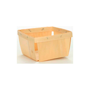 1/2 PINT SQUARE 4-1/2" WOOD BASKET 60 PC - CRANBERRY by Texas Basket Co.