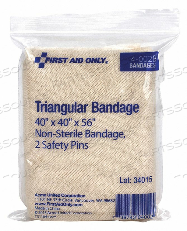TRIANGULAR BANDAGE MUSLIN BLEND by First Aid Only TRIANGULAR BANDAGE MUSLIN BLEND by First Aid Only