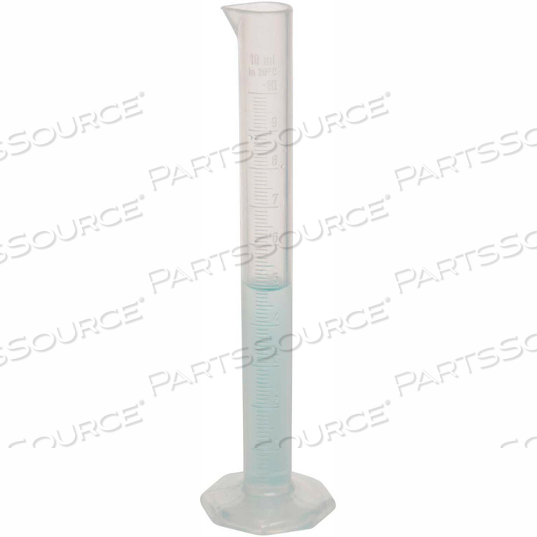 SINGLE SCALE GRADUATED CYLINDER, 10ML CAPACITY, 0.1ML GRADUATION, CLEAR, 1/PK by Bel-Art Products